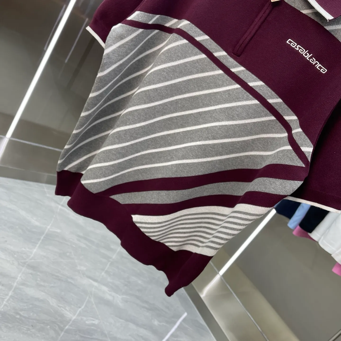 CASABLANCA Casablanca Sweater New Arrival Original development, comfortable upper body, imported equipment, original high-density embroidered seal, two-color splicing, hand-sewn cuffs + hem, OEM by domestic first-line brand Factory, impeccable workmanship Sizes: S M L XL